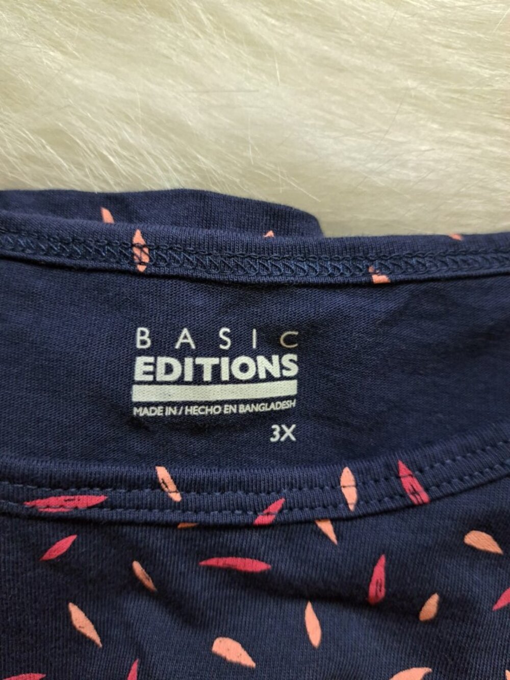 Basic Editions 100% Cotton Leaf Print T Shirt Size 3X - Picture 4 of 7